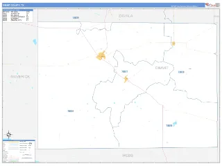 Dimmit County, TX Business Reference style ZIP Code wall map