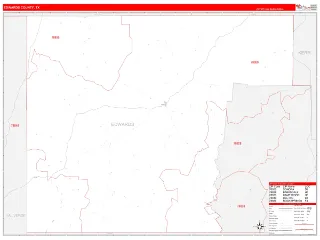 Edwards County, TX RedLine style ZIP Code wall map