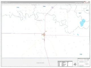 Gaines County, TX Classic style ZIP Code wall map