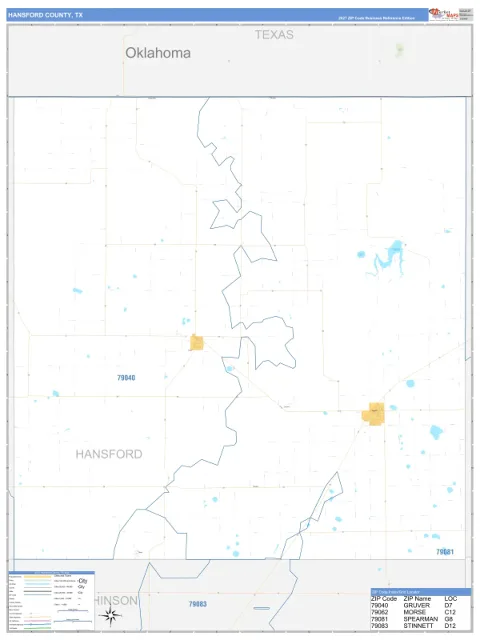 Hansford County, TX map