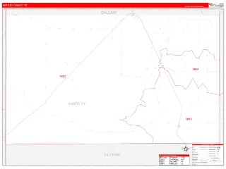 Hartley County, TX RedLine style ZIP Code wall map
