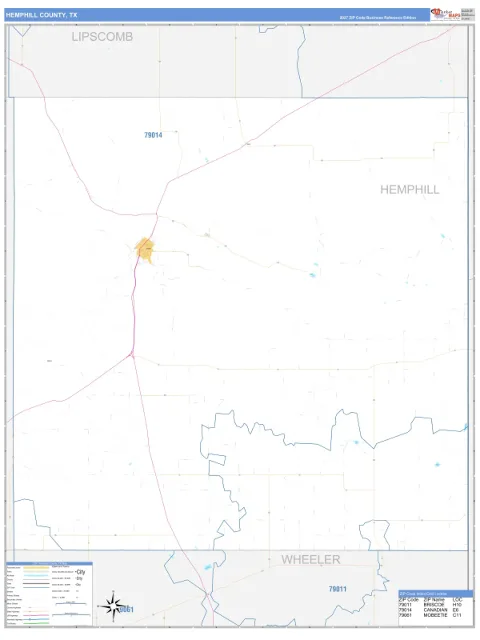 Hemphill County, TX map