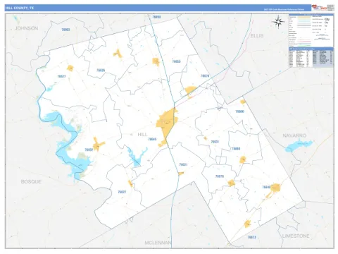 Hill County, TX map
