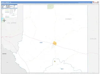 Kinney County, TX Business Reference style ZIP Code wall map