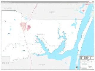 Kleberg County, TX Classic style ZIP Code wall map