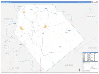 Lavaca County, TX Business Reference style ZIP Code wall map