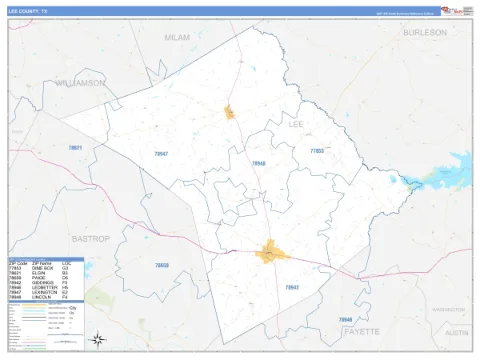 Lee County, TX map