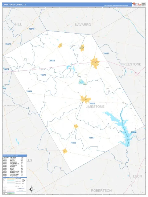 Limestone County, TX map