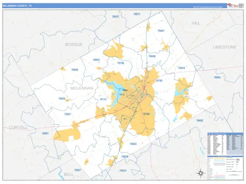 McLennan County, TX map