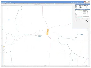 Menard County, TX Business Reference style ZIP Code wall map