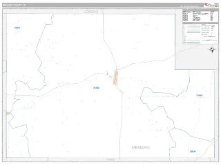 Menard County, TX Classic style ZIP Code wall map