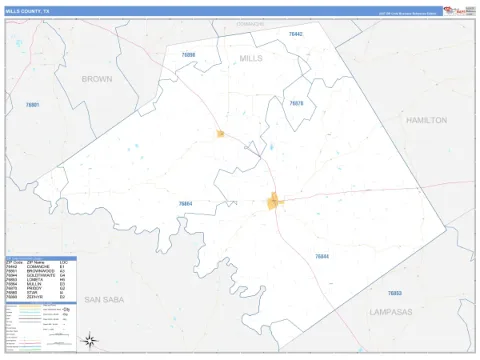 Mills County, TX map