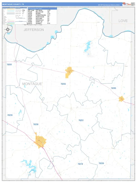 Montague County, TX map