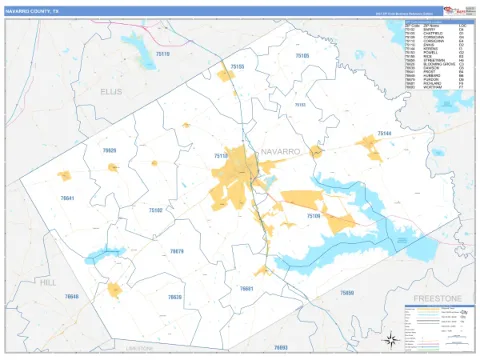 Navarro County, TX map