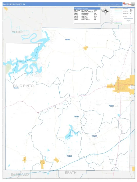 Palo Pinto County, TX map