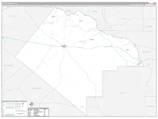 Pecos County, TX Classic style ZIP Code wall map