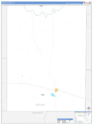 Reagan County, TX Business Reference style ZIP Code wall map