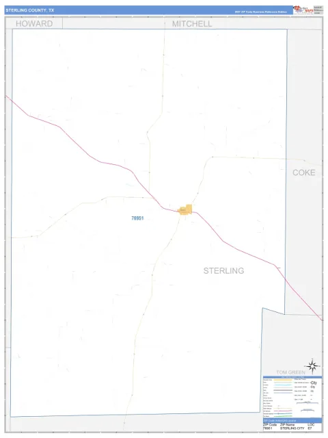 Sterling County, TX map