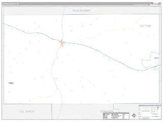 Sutton County, TX Classic style ZIP Code wall map