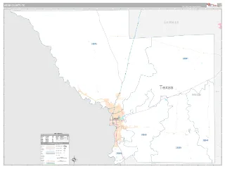 Webb County, TX Classic style ZIP Code wall map