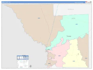 Webb County, TX ColorCast style ZIP Code wall map