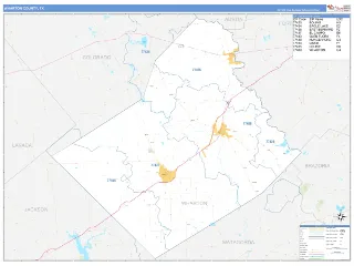 Wharton County, TX Business Reference style ZIP Code wall map