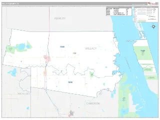 Willacy County, TX Classic style ZIP Code wall map