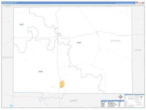 Zavala County, TX map