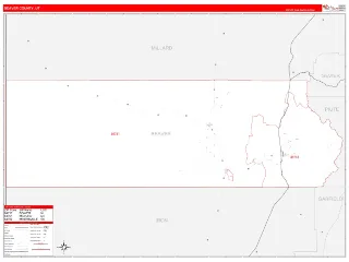 Beaver County, UT RedLine style ZIP Code wall map