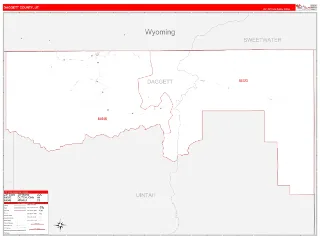 Daggett County, UT RedLine style ZIP Code wall map