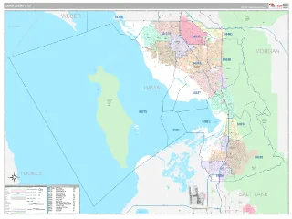 Davis County, UT Classic style ZIP Code wall map