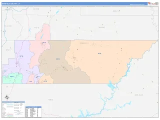 Garfield County, UT ColorCast style ZIP Code wall map