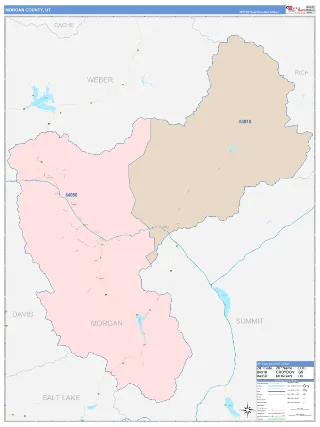 Morgan County, UT ColorCast style ZIP Code wall map