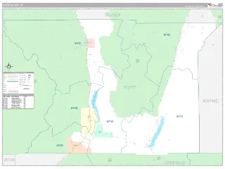 Piute County, UT Classic style ZIP Code wall map