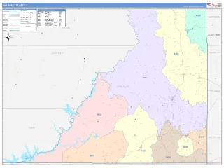 San Juan County, UT ColorCast style ZIP Code wall map