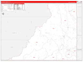 San Juan County, UT RedLine style ZIP Code wall map