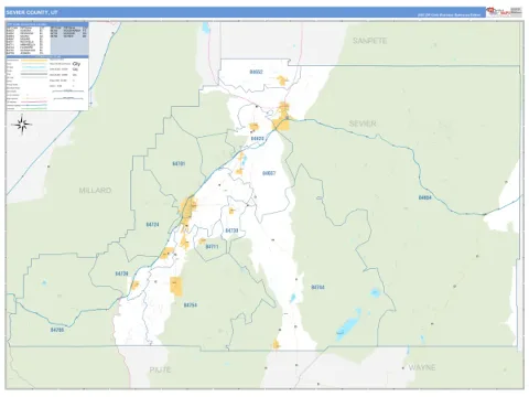 Sevier County, UT map