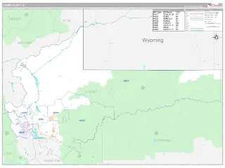Summit County, UT Classic style ZIP Code wall map