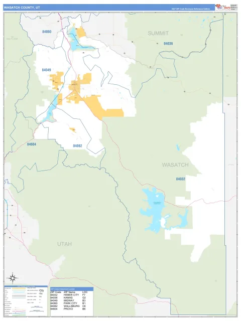 Wasatch County, UT map