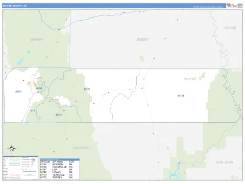 Wayne County, UT map