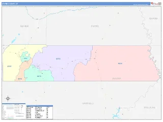 Wayne County, UT ColorCast style ZIP Code wall map