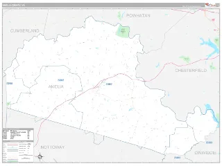 Amelia County, VA Classic style ZIP Code wall map