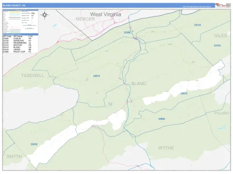 Bland County, VA map