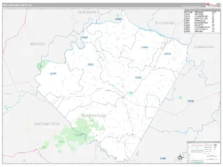 Buckingham County, VA Classic style ZIP Code wall map