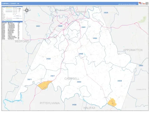 Campbell County, VA map