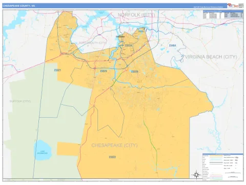 Chesapeake County, VA map
