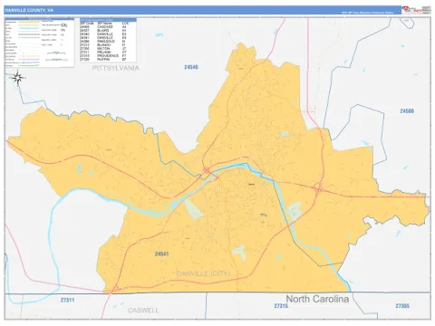 Danville County, VA map