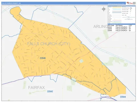 Falls Church County, VA map
