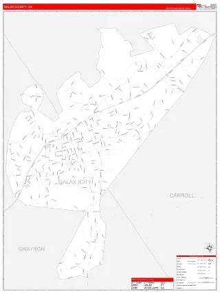 Galax County, VA RedLine style ZIP Code wall map