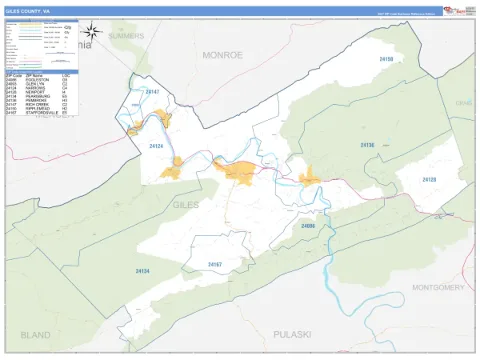 Giles County, VA map